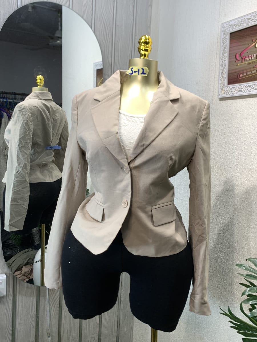 Women's Beige Tailored Blazer - Professional & Chic