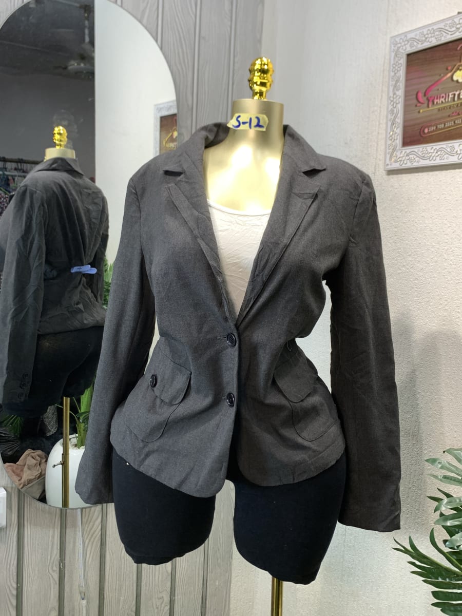 Women's Charcoal Tailored Blazer - Professional Jacket