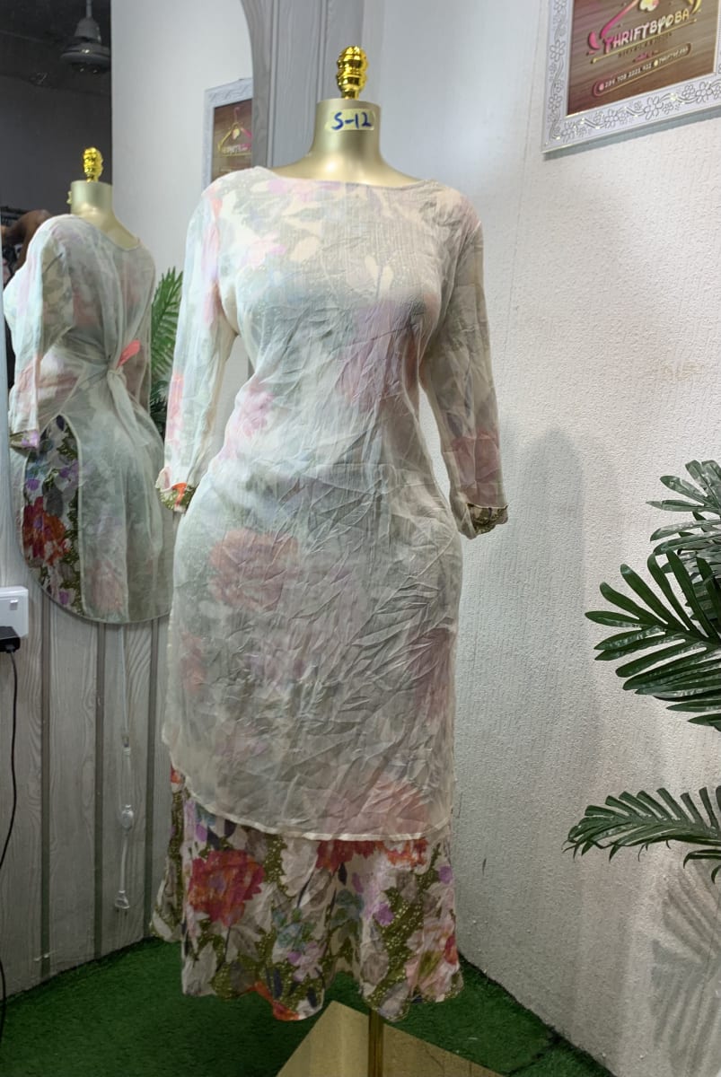 Sheer Floral Overlay Dress - Elegant Multi-Color Print