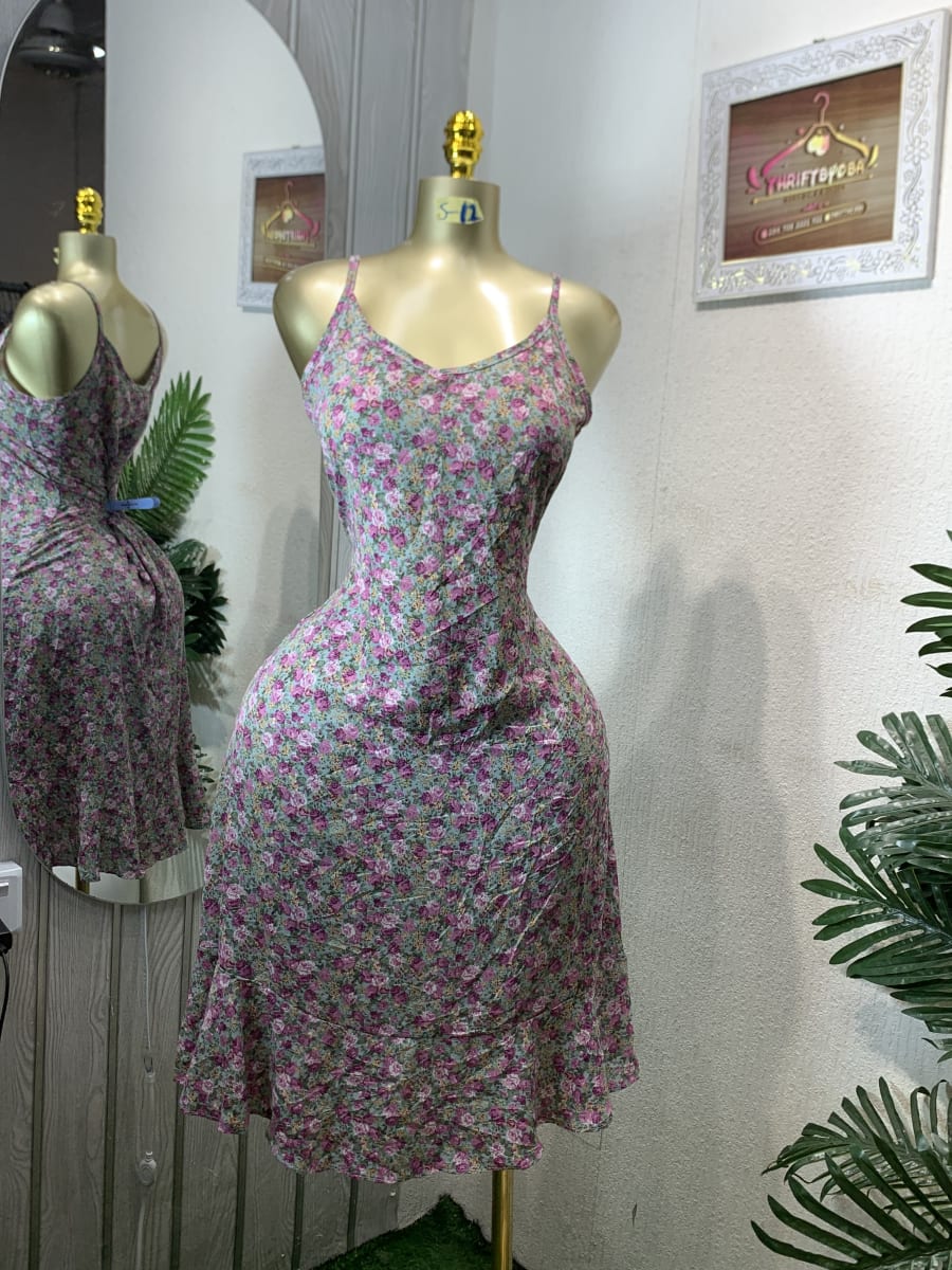 V-Neck Floral Slip Dress | Sage Green & Pink Summer