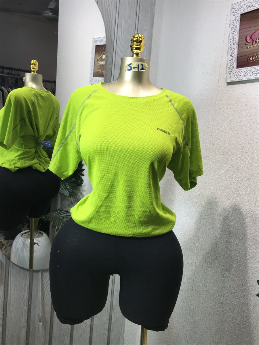 DRSDEN Women's Lime Green Performance Athletic T-Shirt