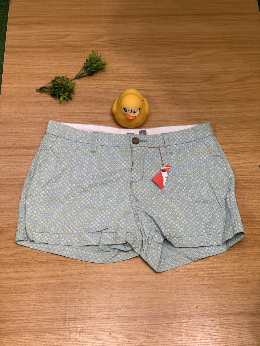 Old Navy Women's Light Blue Printed Chino Shorts