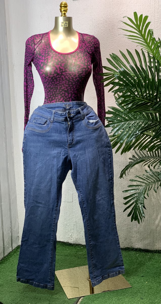 Women's Sheer Print Top & Classic Bootcut Jeans