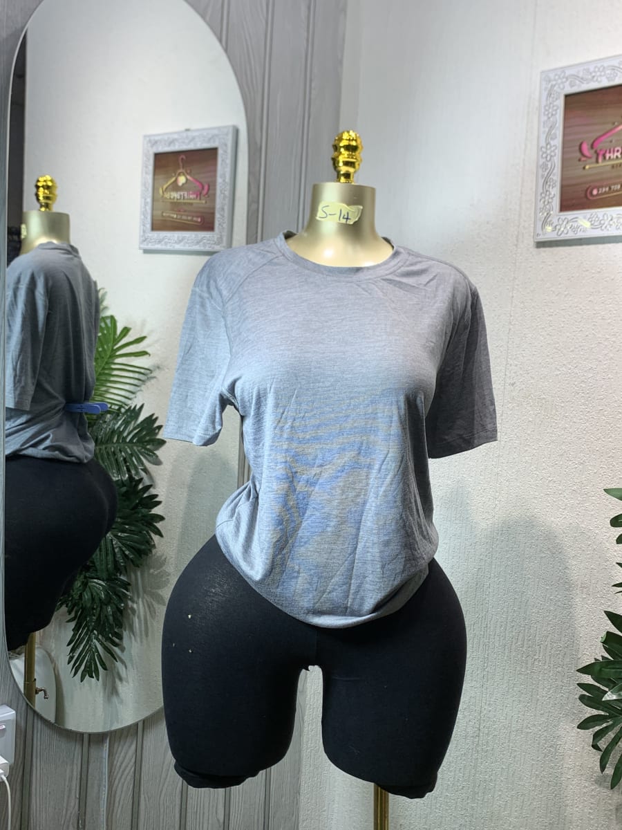 Gray Performance Short Sleeve Athletic T-Shirt