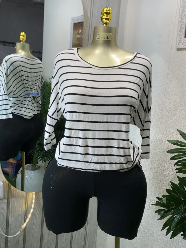 Women's Striped Boat Neck Loose Fit Long Sleeve Top