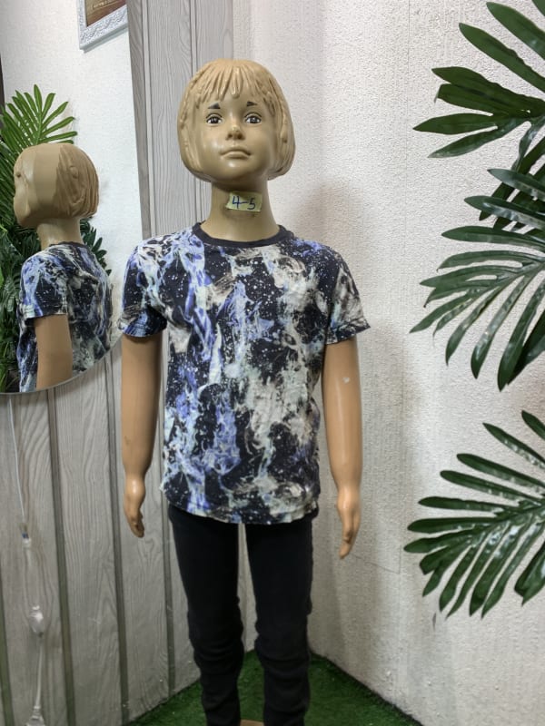 Kids' Cosmic Abstract Print T-Shirt - Blue & White Tee