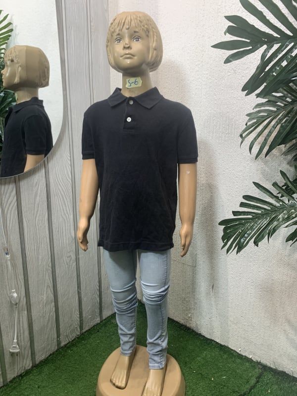 Kids Black Short Sleeve Polo Shirt - Ages 5-6