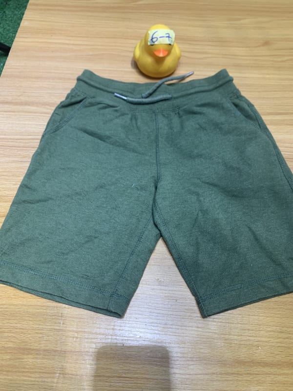 Kids' Olive Green Jersey Drawstring Shorts 6-7 Years