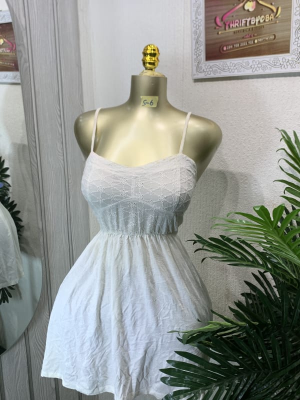 White Eyelet Embroidery Cami Mini Sundress