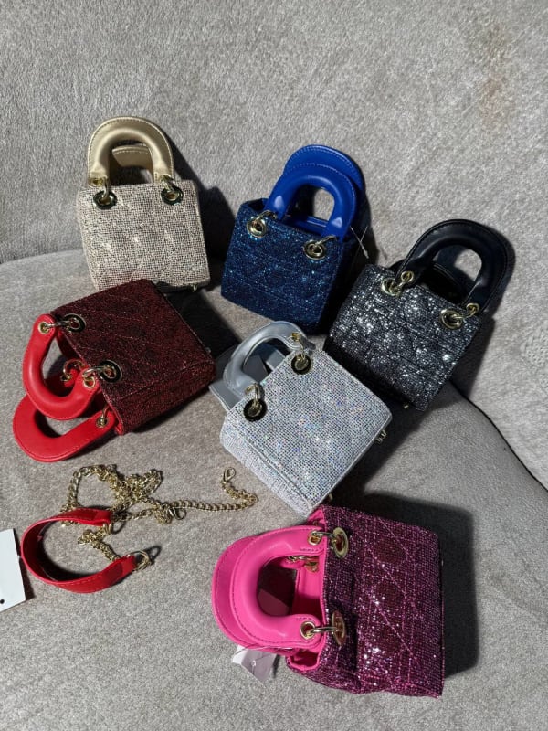 Shine & Sparkle Mini Handbag - Glitter Top Handle Party Purse