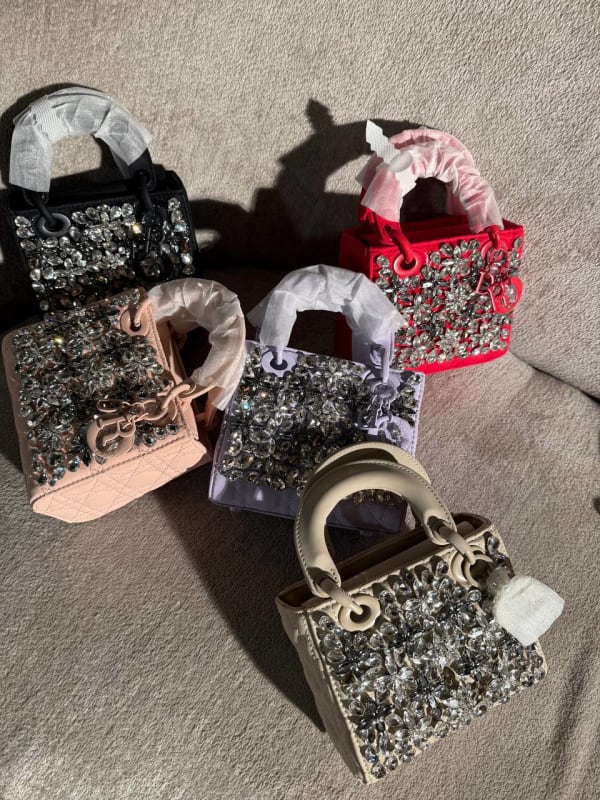 Glamorous Crystal Embellished Top Handle Mini Bag