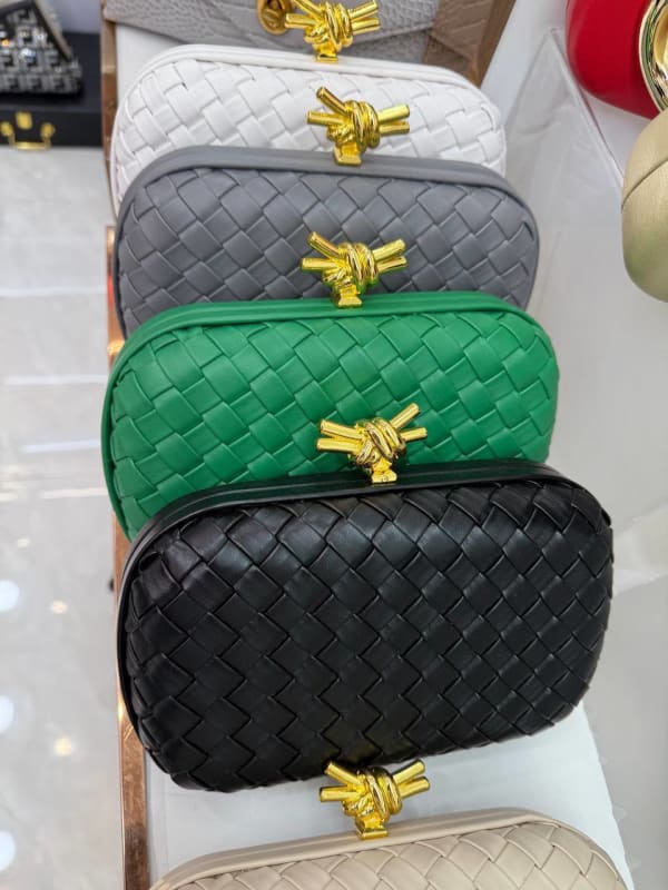 Elegant Woven Knot Clutch Bag - Multi-Color Evening Purse