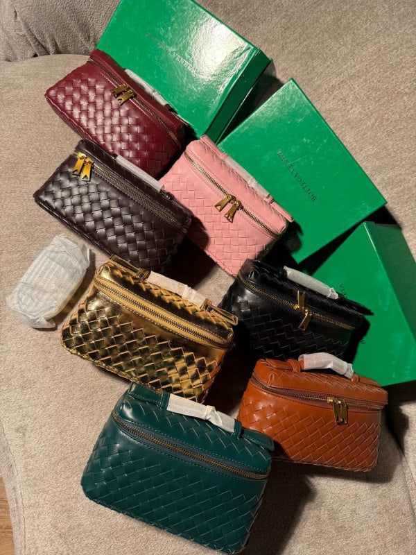 Bottega Veneta Intrecciato Leather Cosmetic Pouch