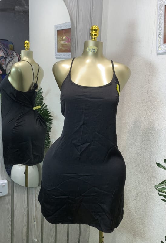 Black Spaghetti Strap Slip Dress - Versatile Comfort