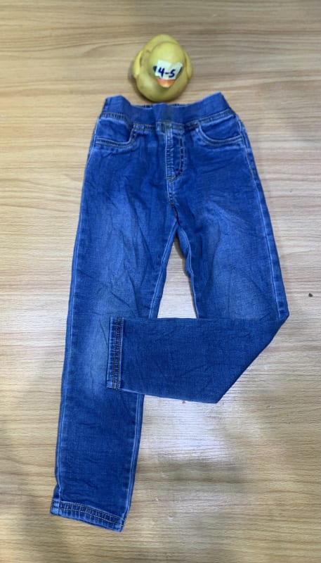 Children's Blue Denim Jeans - Elastic Waist Casual Pants