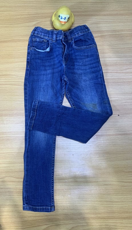 Kids' Blue Denim Jeans - Durable & Comfy (Size 7-8)