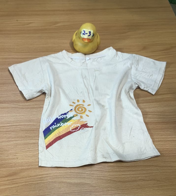 Baby 'Hello World' Rainbow Sun Cotton T-Shirt