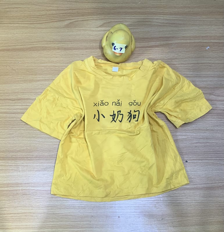 Yellow 'Xiao Nai Gou' Graphic Tee | Unisex Puppy Shirt