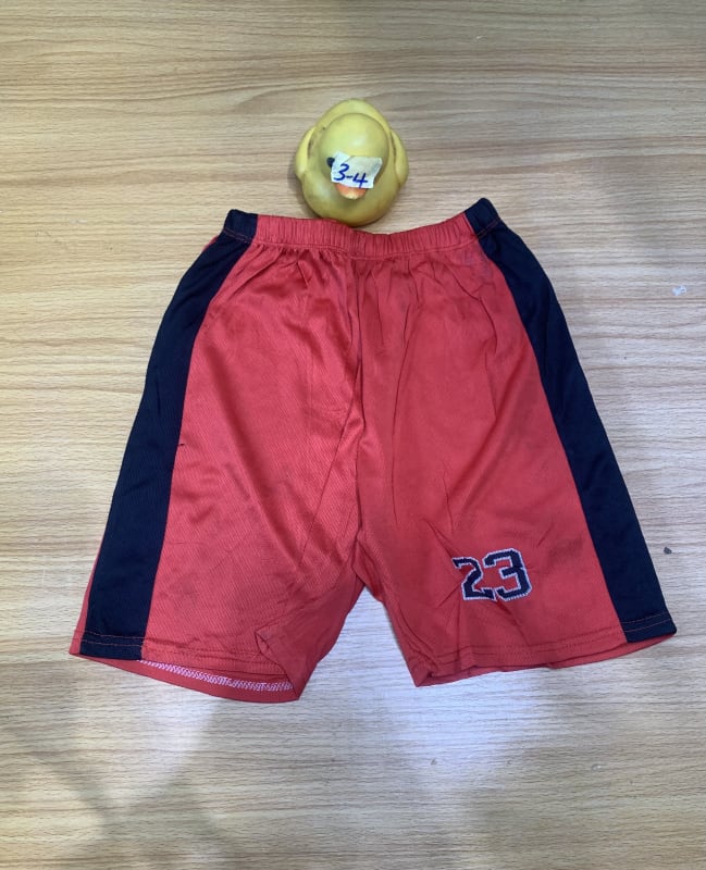 Kids' Red & Black Athletic Shorts "23" Print (Ages 3-4)