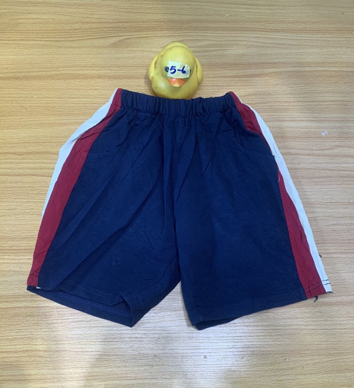Kids Navy Side Stripe Cotton Blend Play Shorts