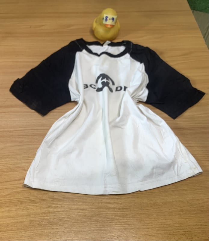 Unisex Black & White Raglan Tee with BCDI Print