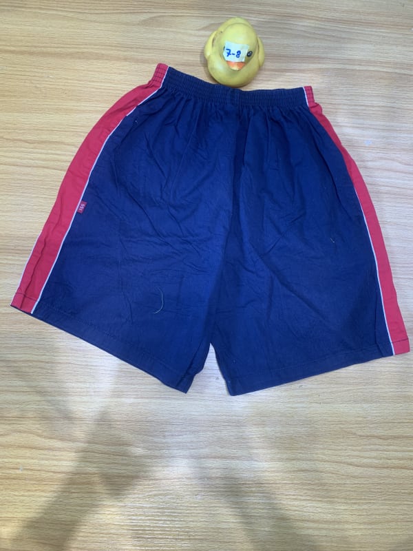 Boys' Navy Blue & Red Side Stripe Athletic Shorts