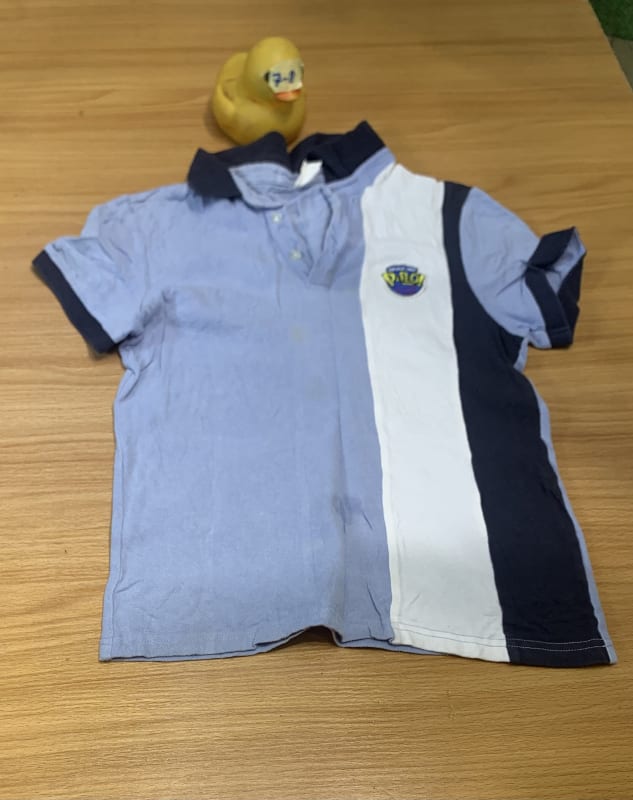 Men's Color Block Polo Shirt - Blue, White & Navy