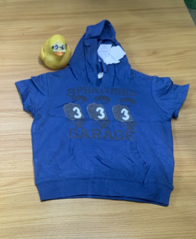 Kids' Royal Blue Short Sleeve Hoodie - 3 FEATURES Design