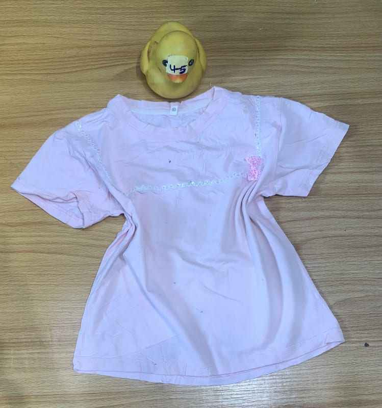 Girls' Pink Short Sleeve Top with Bow & Lace Trim