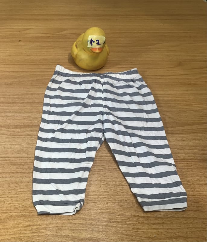 Baby Toddler Striped Cropped Pants - Gray & White