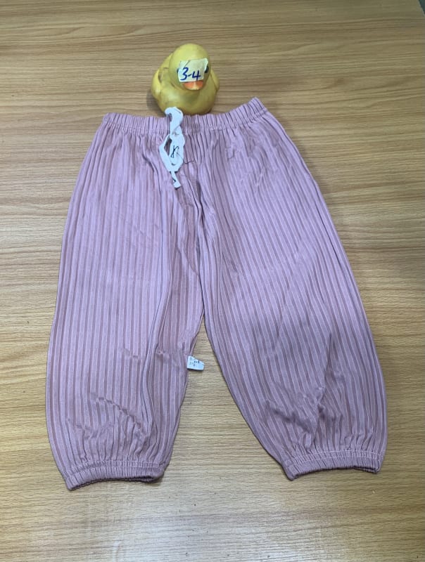 Kids' Ribbed Knit Harem Jogger Pants - Dusty Rose