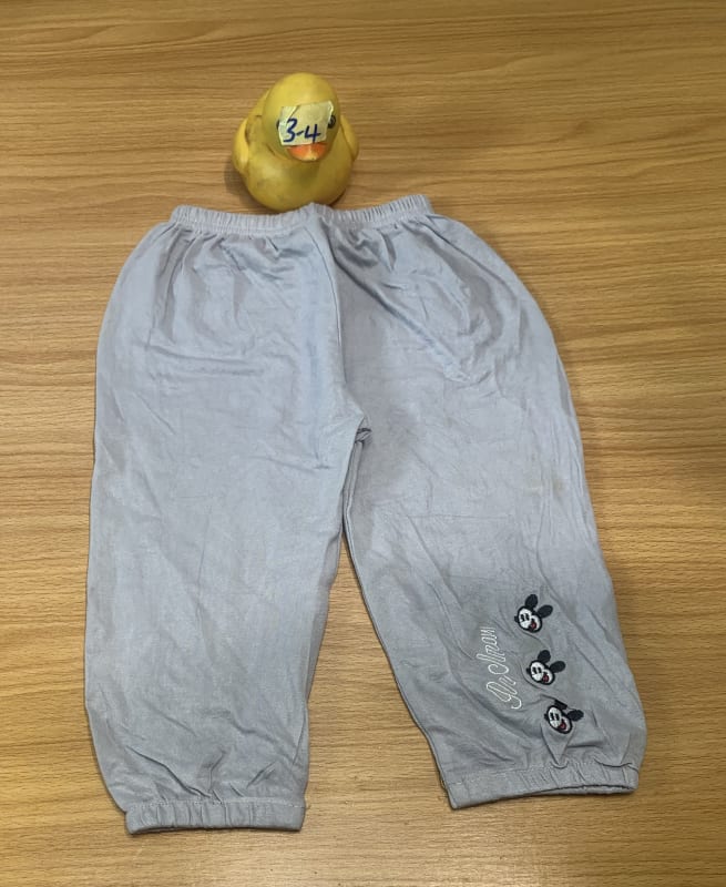 Comfy Mickey Print Toddler Pants - Light Gray (3-4 Y)