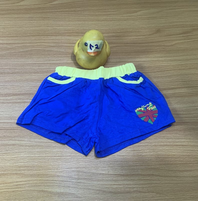 Toddler Blue & Yellow 'Breathe Free' Elastic Waist Shorts