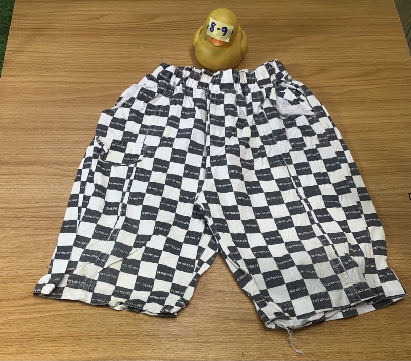 KETHELOVE Black & White Checkerboard Casual Shorts