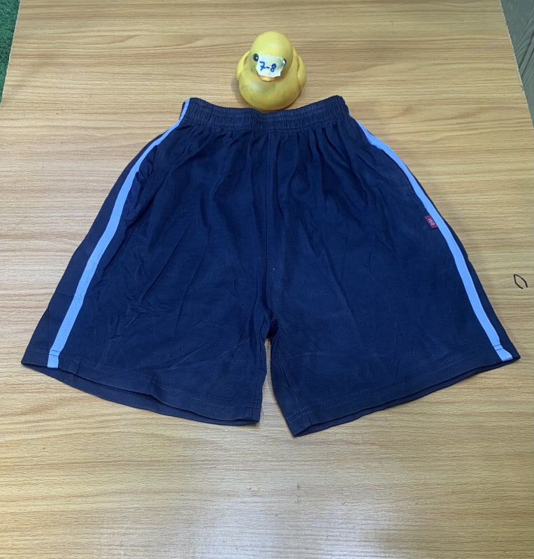 Kids Navy Blue Striped Athletic Shorts
