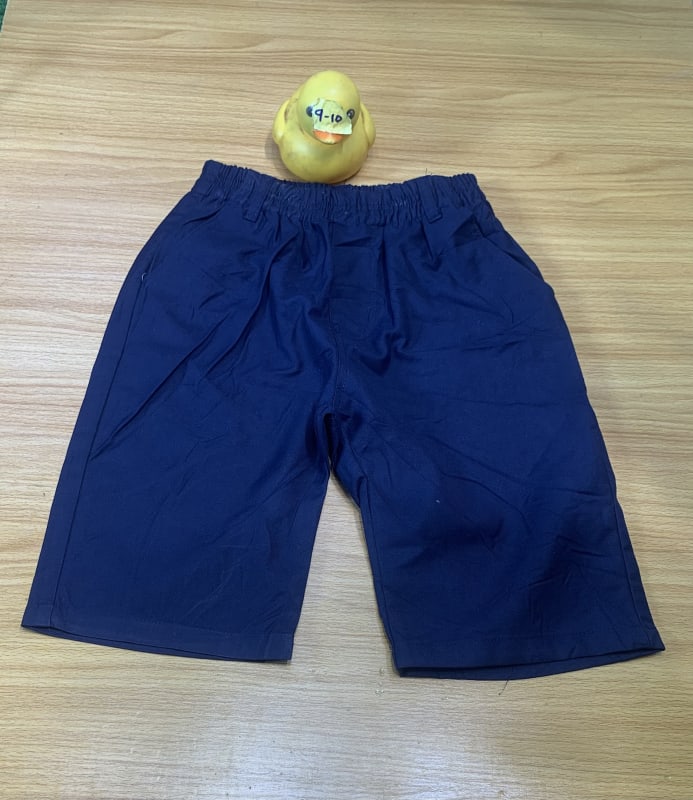 Kids' Navy Blue Elastic Waist Comfort Shorts - Ages 9-10