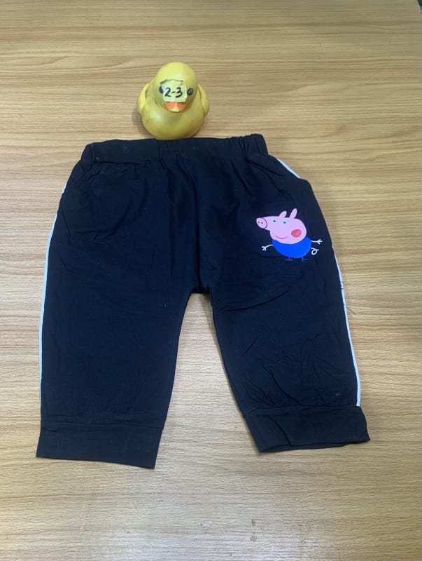 Toddler Peppa Pig Black Capris - Comfy Cotton Blend Pants