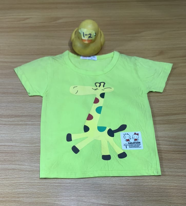 Toddler Lime Green Giraffe Graphic Cotton Tee