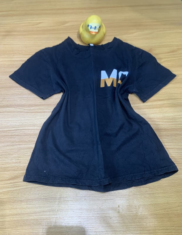 Dark Blue Split Design 'M' Graphic Tee - Unisex