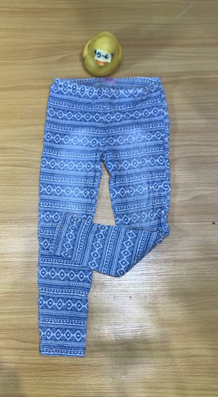 Kids Blue Aztec Print Stretchy Leggings
