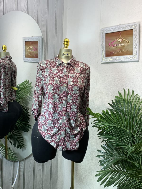 Vintage Printed Button-Down Shirt