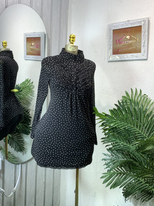 Polka Dot Long Sleeve Tunic Dress