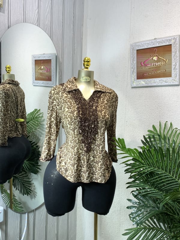 Paisley Print Long Sleeve Top