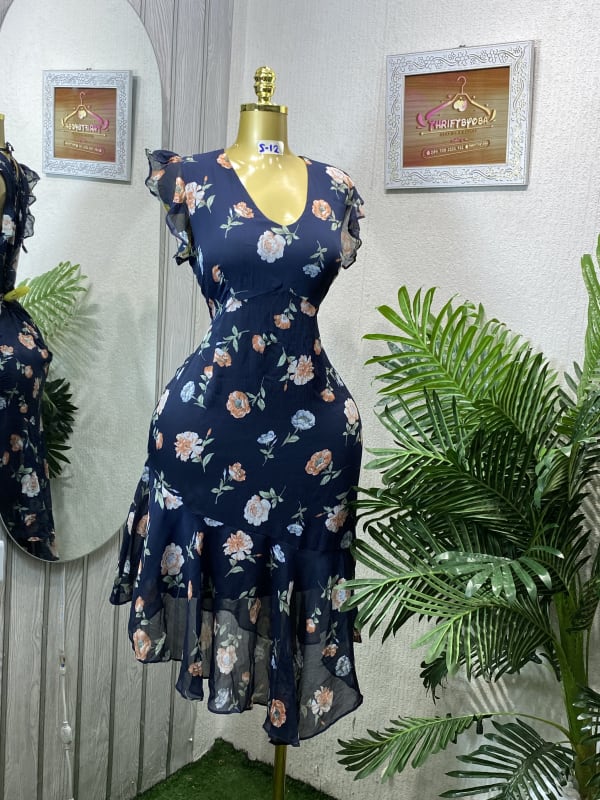 Floral Chiffon Ruffle Dress