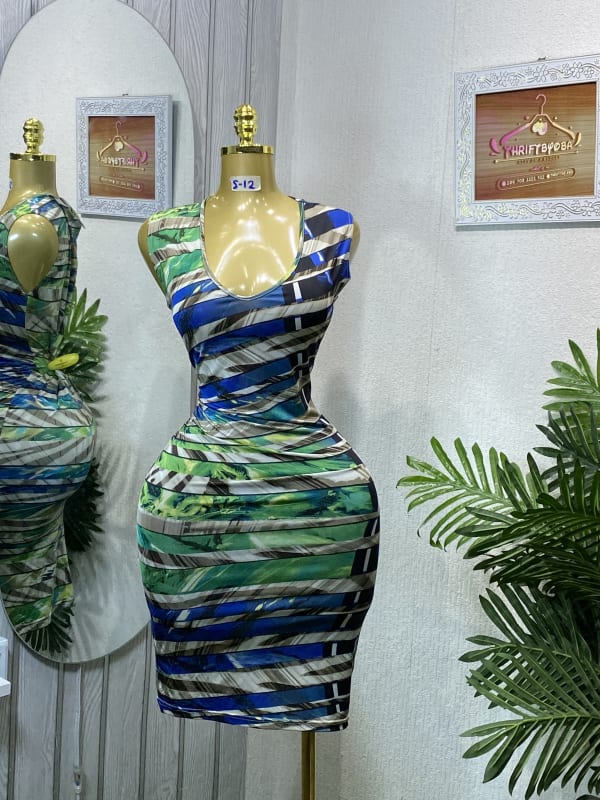 Abstract Print Bodycon Mini Dress