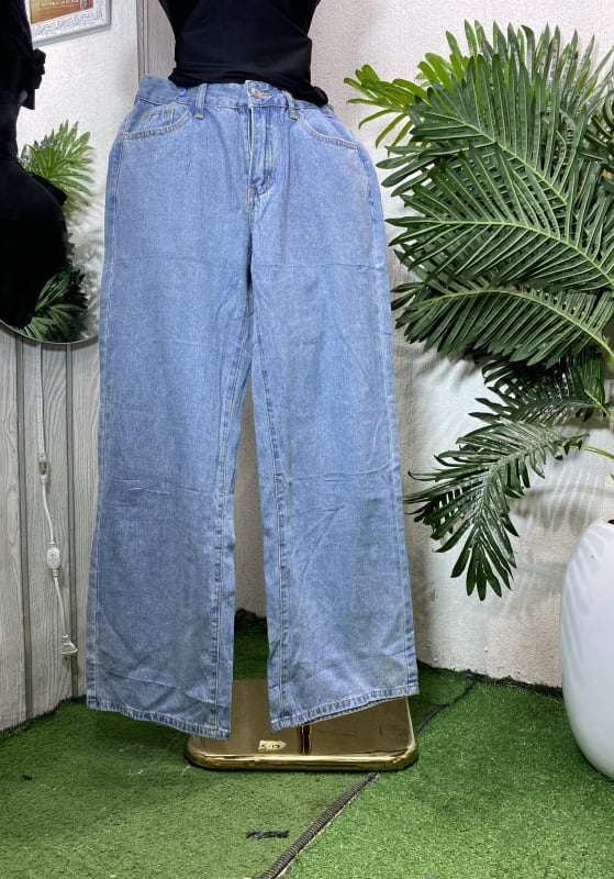 Women's Light Blue Wide Leg Loose Fit Denim Jeans