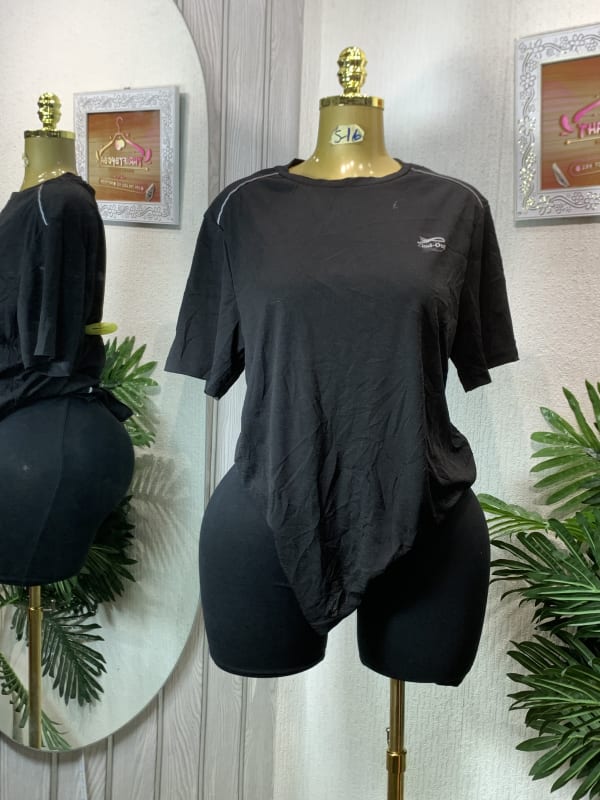 Black Athletic T-Shirt with Reflective Trim