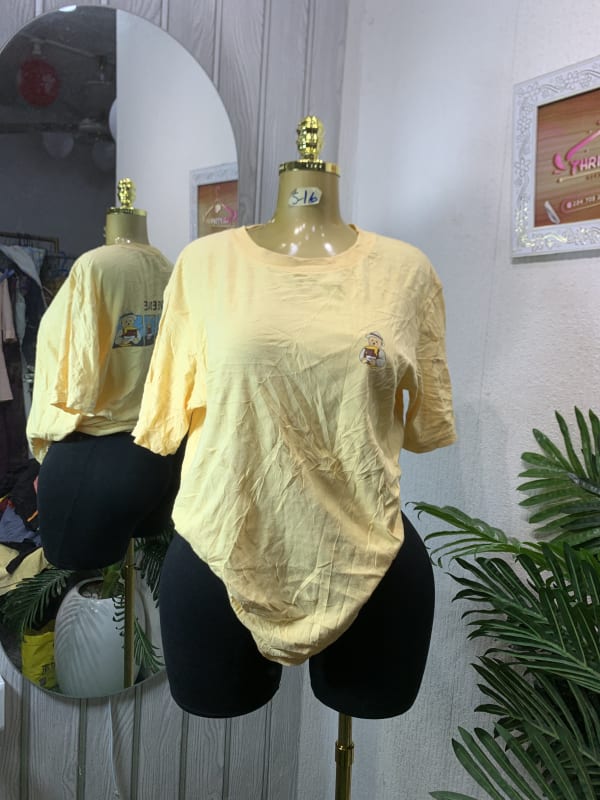 Cute Character Yellow Short Sleeve T-Shirt
