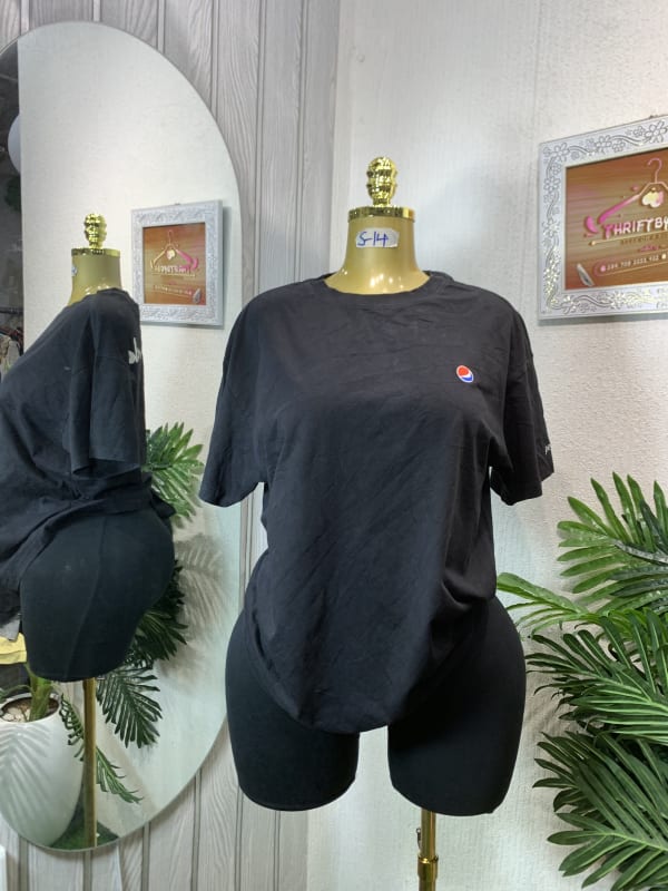 Black Pepsi Logo Crew Neck T-Shirt - Casual Wear