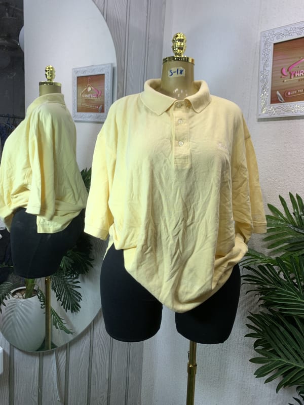 Light Yellow Collared Short Sleeve Polo Shirt
